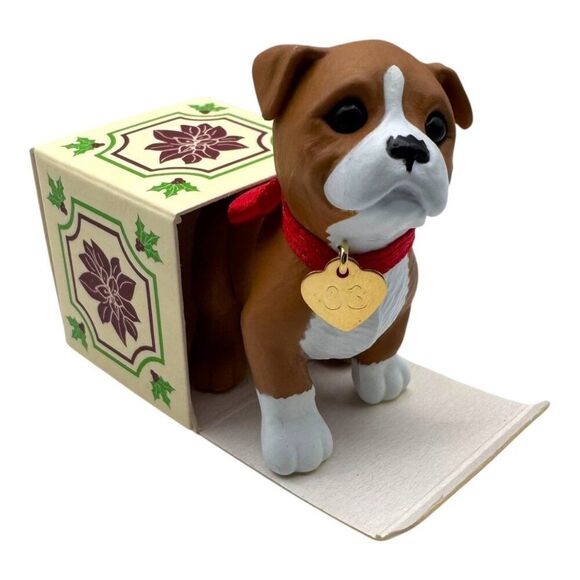 Hallmark Keepsake Ornament Puppy Love 2003 Boxer Dog In Gift Box Decoration - Picture 2 of 5